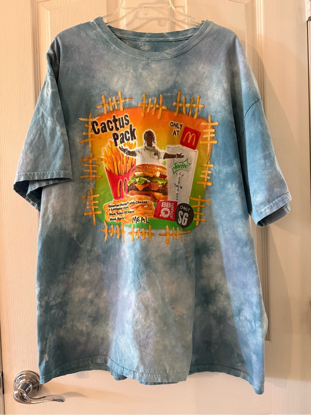 Travis Scott Cactus Jack McDonald's Blue Tie-Dye Graphic Tee